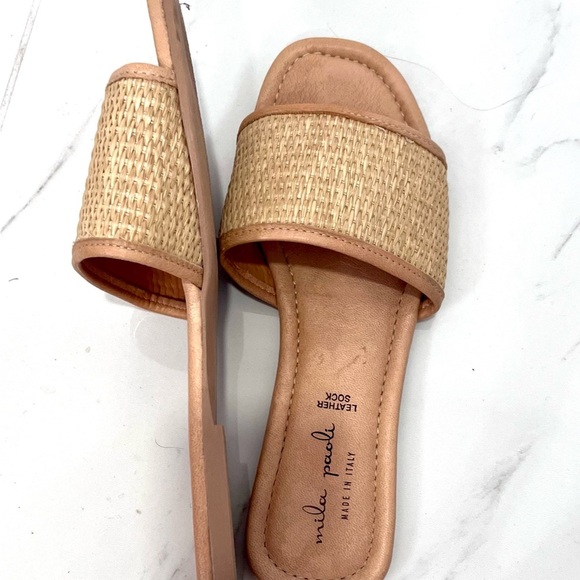 Mila Paoli Beige Flats with Woven Texture 8 - Picture 4 of 6